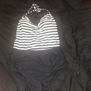Charlotte Russe B&W  one piece bathing suit